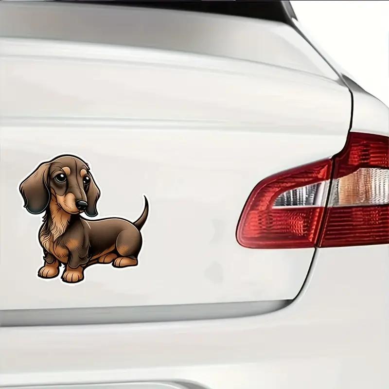 J479# Niedlicher Mini-Dackel-Hund-Vinyl-Autoaufkleber, wasserdichte Dekoration