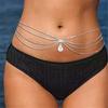 Chain Belt For Women Waist Chain Belt Water Drop Chain Belly Chain For Dress Western Rhinestones Belt Waist Chain