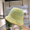 Handwoven Bucket Hat Female Dome Versatile Face Small Summer Hollow Niche Retro Bucket Hat Tide
