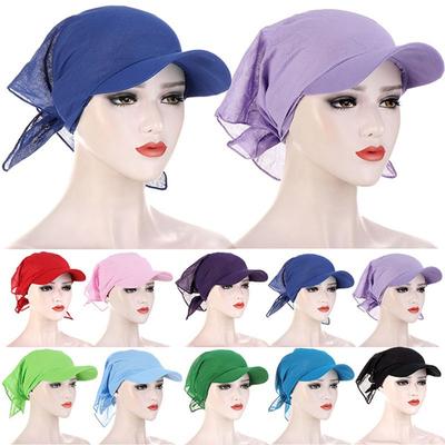 Sciarpa per la testa all'aperto Cappellini per turbante Visiera parasole con Hijab Durag Brim Cap Vacanza in spiaggia