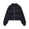 European and American Women's Diamond Pattern Knit Pilot Jacket Coat