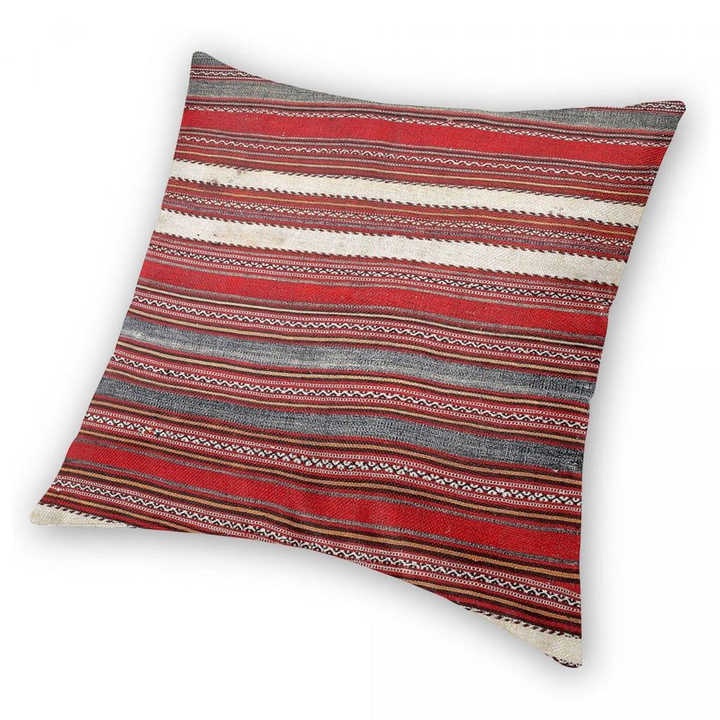 Bergama Antique Turkish Kilim Square Pillowcase Polyester Linen Velvet Pattern Throw Pillow Case Room Cushion Cover