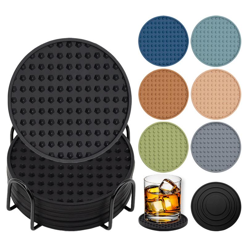 New silicone coaster, high temperature resistant and non-slip desktop thermal insulation mat, teacup mat, round coaster.