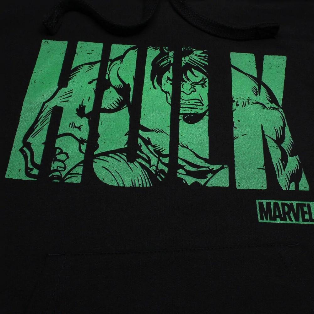 Marvel Mens Hulk Text Cotton Hoodie