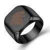 Free Engrave New Silver/Gold/Black/Blue Square Big Width Signet Rings Customized Fashion Finger Men Ring Titanium Steel Jewelry