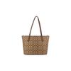 Coach Zip Top Tote PVC Shoulder Bag Medium Women's Brown (Unisex) Shoulder Bags 4455 IME74