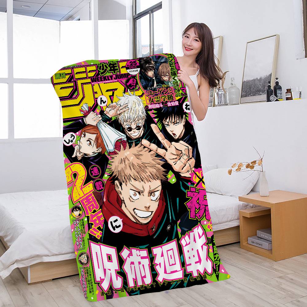 Jujutsu Kaisen Anime Mikrofaser Bedrucktes Strandtuch Bergsteigen Yoga Strand Schwimmen Laufen Saugfähiges Weiches Handtuch