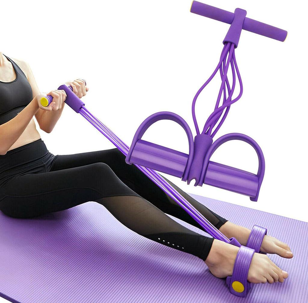 Banda Elastica Yoga Migliorata a Sei Tubi per Addominali e Crunch con Pedale per Piedi