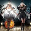 Ensemble Cosplay Sorcière Ange & Diable, Costume Déesse d'Halloween avec Ailes d'Ange