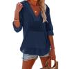 Summer Beach Smock Hoodie, Sports Long-sleeved V-neck Pocket Hooded Women's Shirt Top