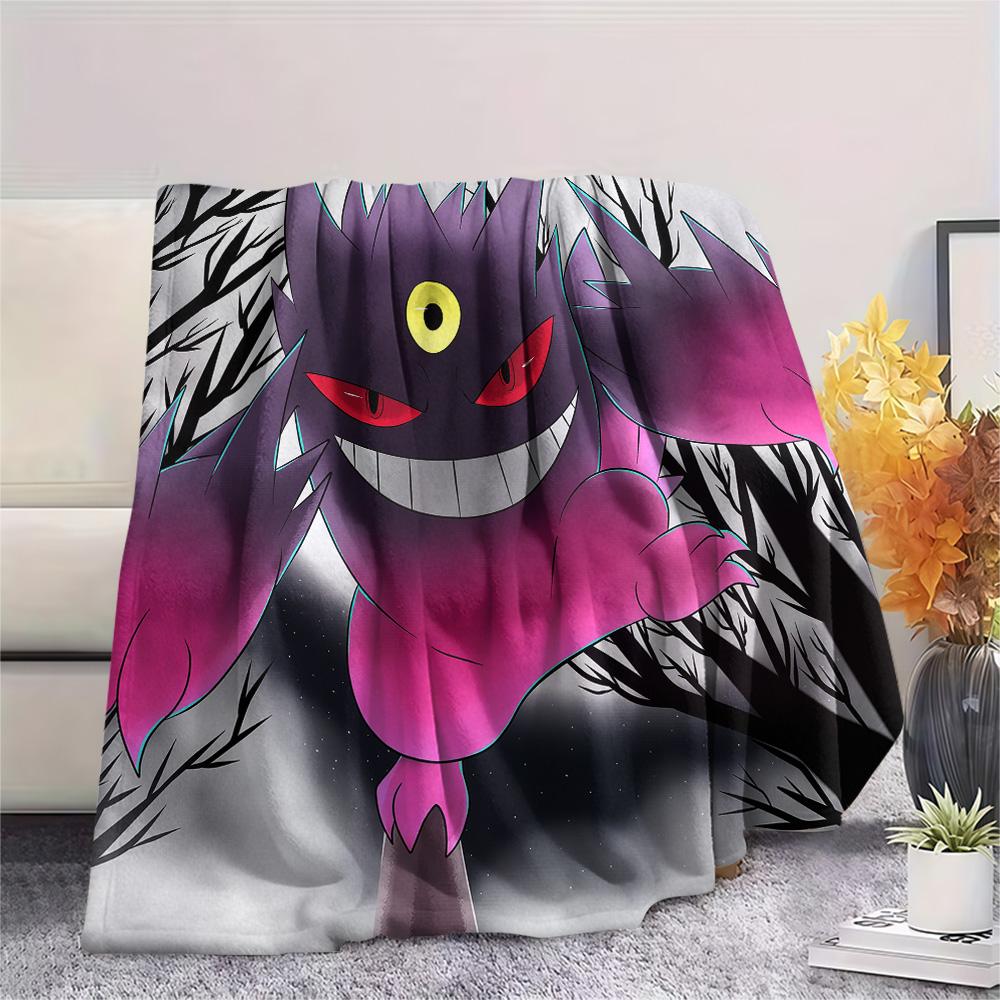 Gengar  Print Flannel Blanket, High Quality Comfortable for All Seasons, Home Decor, Warmth and Comfort