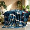 Custom Name Personalized The Smurfs Print Blanket, Home Decor, Bedroom, Sofa, Camping, Couch, Gifts for Birthday Christmas