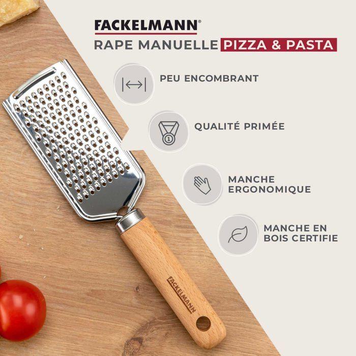Râpe à fromage - fackelmann - 31114 - acier inoxydable - bois de hêtre - ergonomique