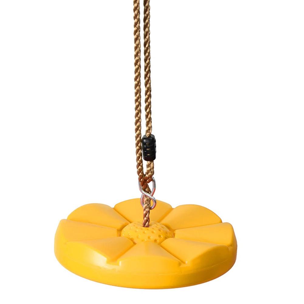 Kids Octagonal Petal Disc Swing Thickened Hanging Swing Zipline seat board Indoor Outdoor Play Toy жёлтый