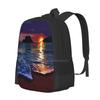 Sleeping Sun School Bag Big Capacity Backpack Laptop Californian Sunset Ocean Sunset California Surfing California Beach Waves