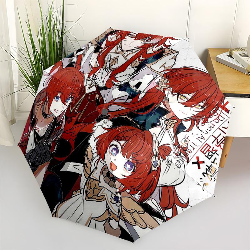 

1pc Outdoor Umbrella with AI Training Print - Automatic Opening/Closing, Portable 3-Fold Design, 8-Bone Iron Frame - Perfect Gift for Fans, Tra