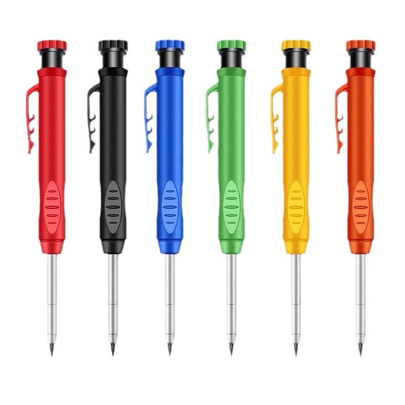 Deep Hole Carpenter Pencil: Fast-Drying Graphite Lead, Mechanical Design