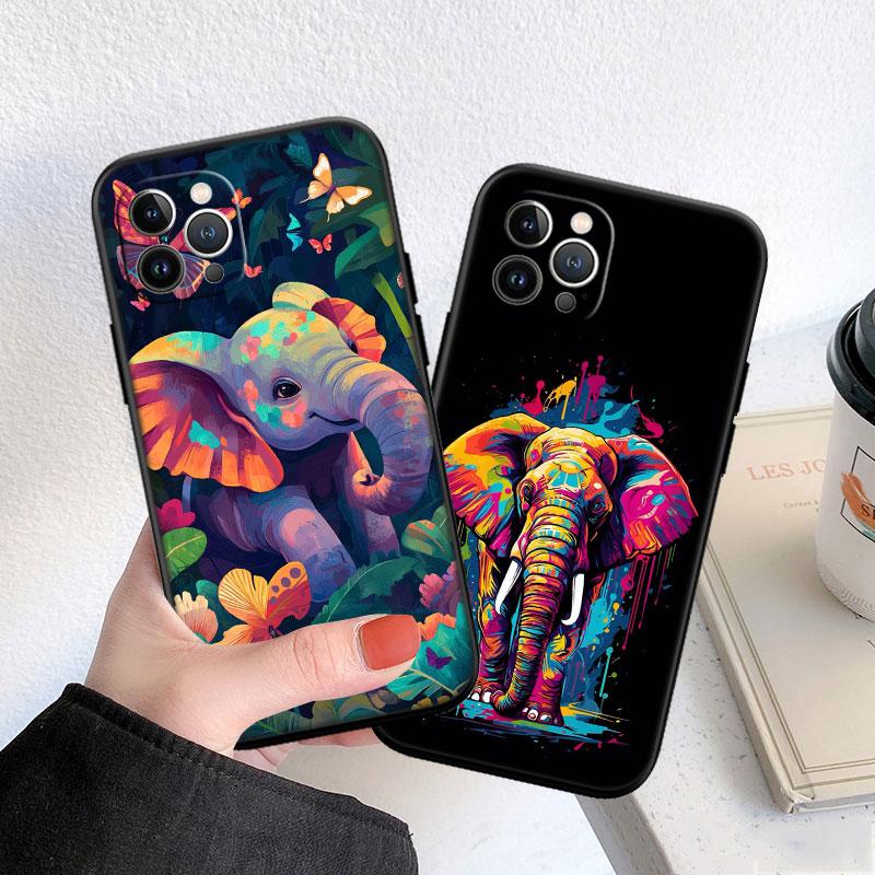 CJ5 Animal Elephant Soft Shell Phone Case for iPhone SE X XS XR 11 16E 17 Pro Max Air 8 7 6 6s Plus