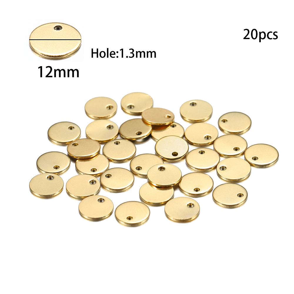 20-50pcs/lot Stainless Steel Gold Color Round Wrinkle Charms Pendant Accessories For DIY Necklace Bracelet Jewelry Making