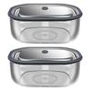 High Borosilicate Glass Rectangle Lunch Box Microwave Heating Fresh-keeping Bento Box Food Storage Sealed Crisper Box With Lid