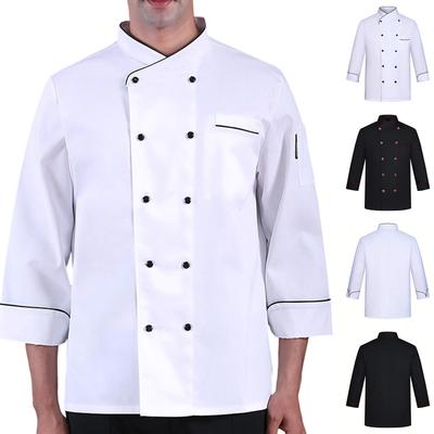 Unisexový kardigan - knoflíkový kuchařský stejnokroj s dlouhým rukávem