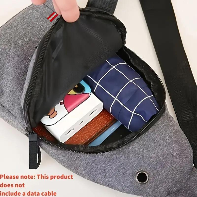 Neutral Style Men's Functial Chest Bag, Suitable for Business Trips. Simple Design, Made of Nyl Material, with a Crossbody Strap
