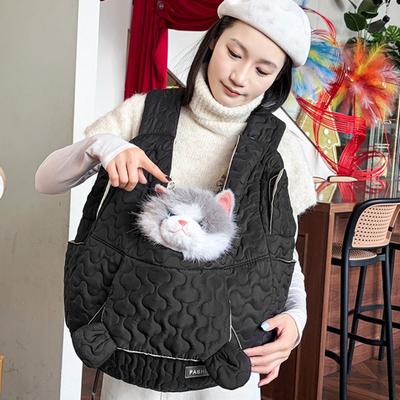 Portable Waterproof Pet Dog Backpack Cross Strap Large Capacity Cat Carrying Bag Nylon Ergonomic Pet Chest Bag Street