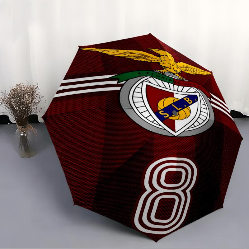 1pc B-Benfica Umbrella, Sun Protection, And UV Shielding. It Has Eight Sturdy Ribs for Outdoor Use And Perfect As a Holiday Gift