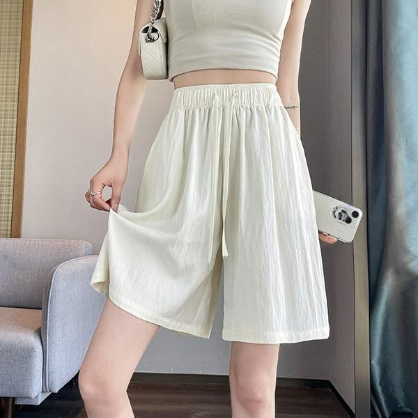 Shorts Women s Summer Thin Small A-line Sports and Leisure Imitation Cotton and Linen Five-point Pants XS бежевый