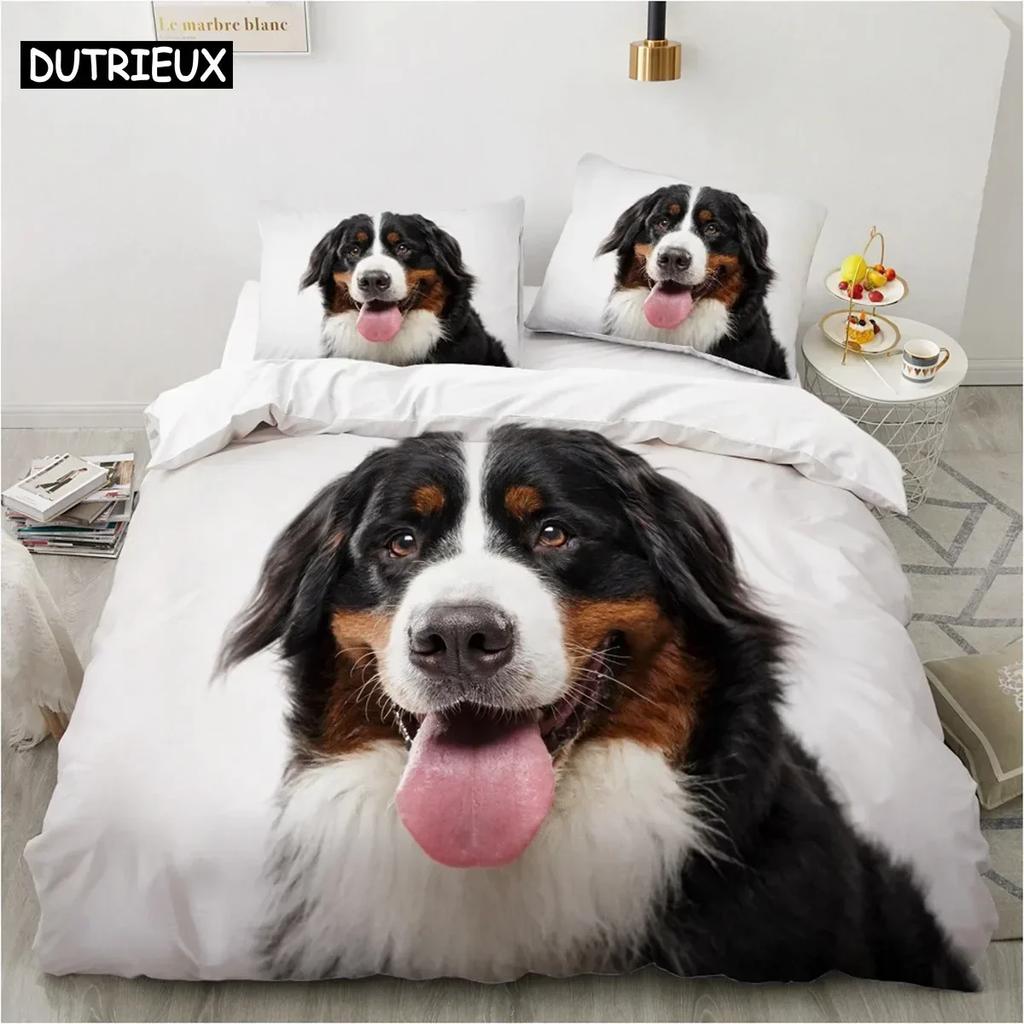 3D Dog Bedding Set For Bedroom Soft Modern Bedspreads Comefortable Kids Duvet Cover Quilt Cover And Pillowcase