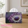 1pc 2d Flat-printed 17.78x10.92x12.95cm Tissue Box Purple Passion Flower Botanical Close-up Suitable for Home, Office, Vehicle and Party Settings CC60