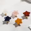 1pc Natural Crystal Furniture Handle Brass Drawer Knob Star Shape Pink White Handles For Kitchen Wine Cabinet Door Cupboard Pull