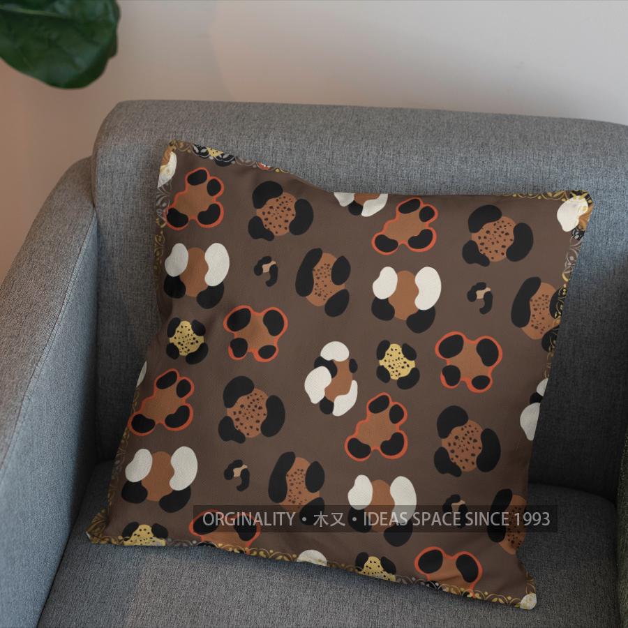 2D Buntes Leopardenmuster Dekorative Kissenhülle Muster Kissenbezug Geeignet für Sofa Schlafzimmer Auto Kissenbezug