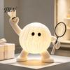 Soft Warm LED Bedroom Lighting Sports Ball Silicone Night Light, 7 Styles Football Basketball Tennis Golf Amber Atmosphere Tap Lamp, USB Rechargeable