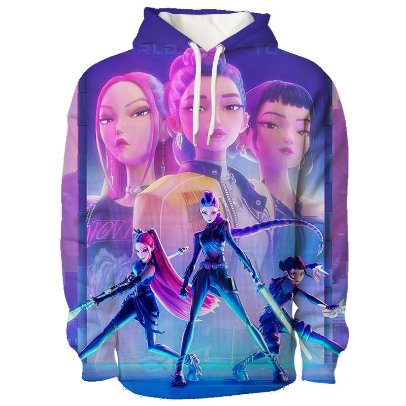 Kpop Dämonenjäger Hoodies 3D Gedruckt Herren Damen Lässiger Pullover Mode Sweatshirts Unisex Kleidung Weiblich Harajuku Streetwear