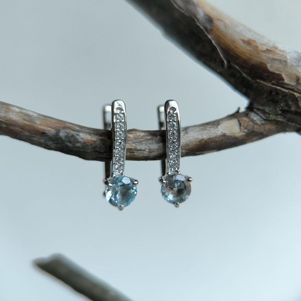 Серебряные серьги с натуральным топазом 1.361ct (2188247)