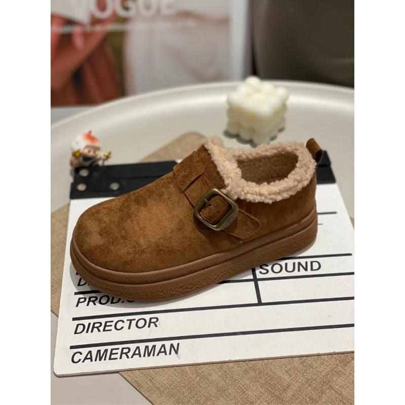 Women's elastic thick soles winter fur one warm anti-cold padded snow boots non-slip wear casual sports cotton boots fur shoes