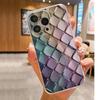 Vibrant Plaid Anti-Shock Transparent Case for iPhone 14/15/16/17 Pro Max.