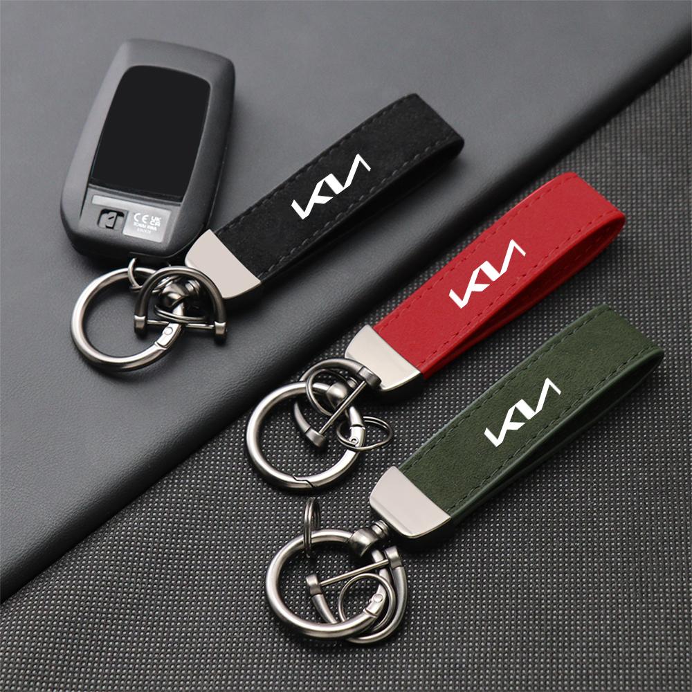 2026 Het Bilklistermärke Man Kvinna Läderlogotyp Bilnyckelring Nyckelring Nyckeltillbehör För KIA Ceed Sportage Rio 3 Proceed K5 Sedona F