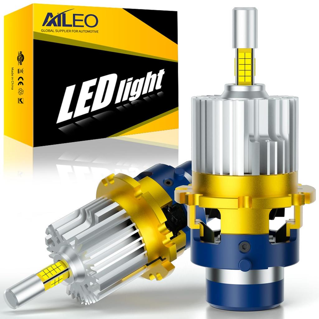 AILEO 3D D4s D4R LED Car High Brightness Vehicle Inspection 6500K White No Additional Parts Perfect Replacement for OEM HID Set of 2 360° Bulbs,