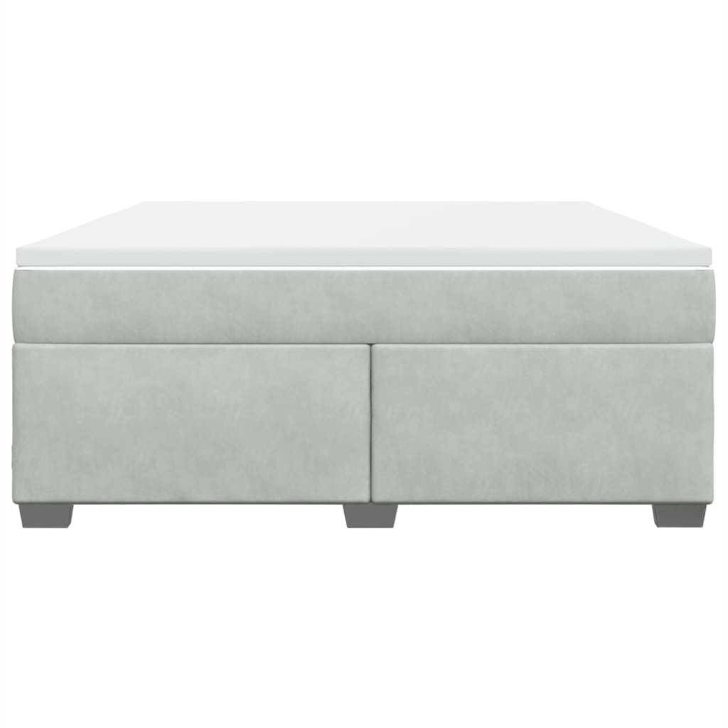 Vidaxl Letto Continentale Con Materasso, Grigio Chiaro, 180X200Cm, Velluto