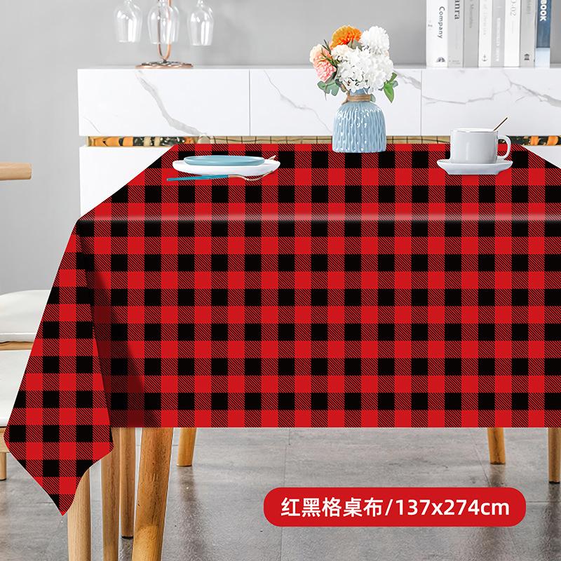 Factory Direct Sales Thickened Pe Plaid Tablecloth Tablecloth Disposable Party Supplies Waterproof And Oil-Proof