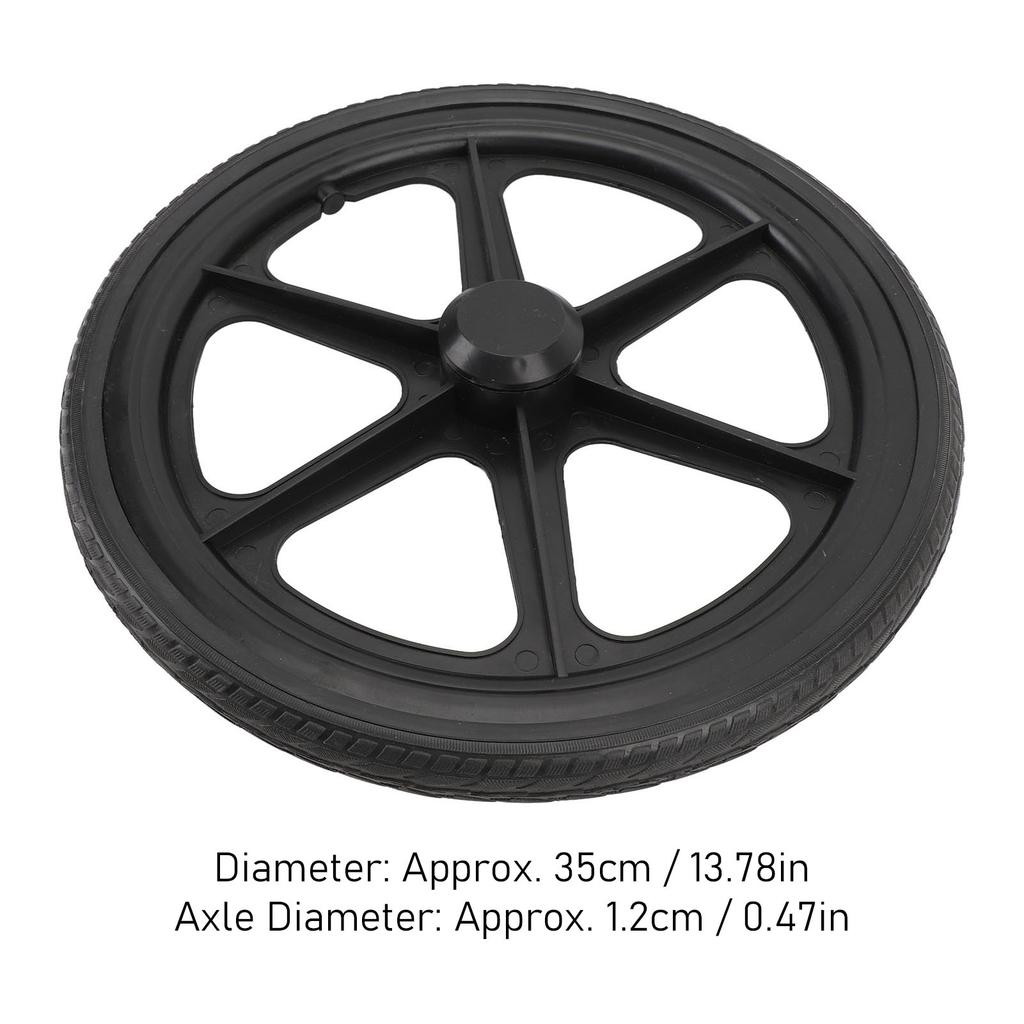 Wheelchair Rear Wheel Replacement Street Tire with Screw Parts Accessories Dia 35cm Black