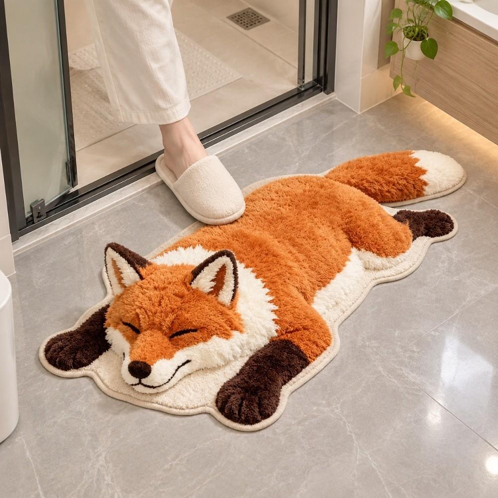Faux Cashmere Animal Shaped Rug Absorbent Bathroom Doormat Bedroom Floor Mat Entryway Decor