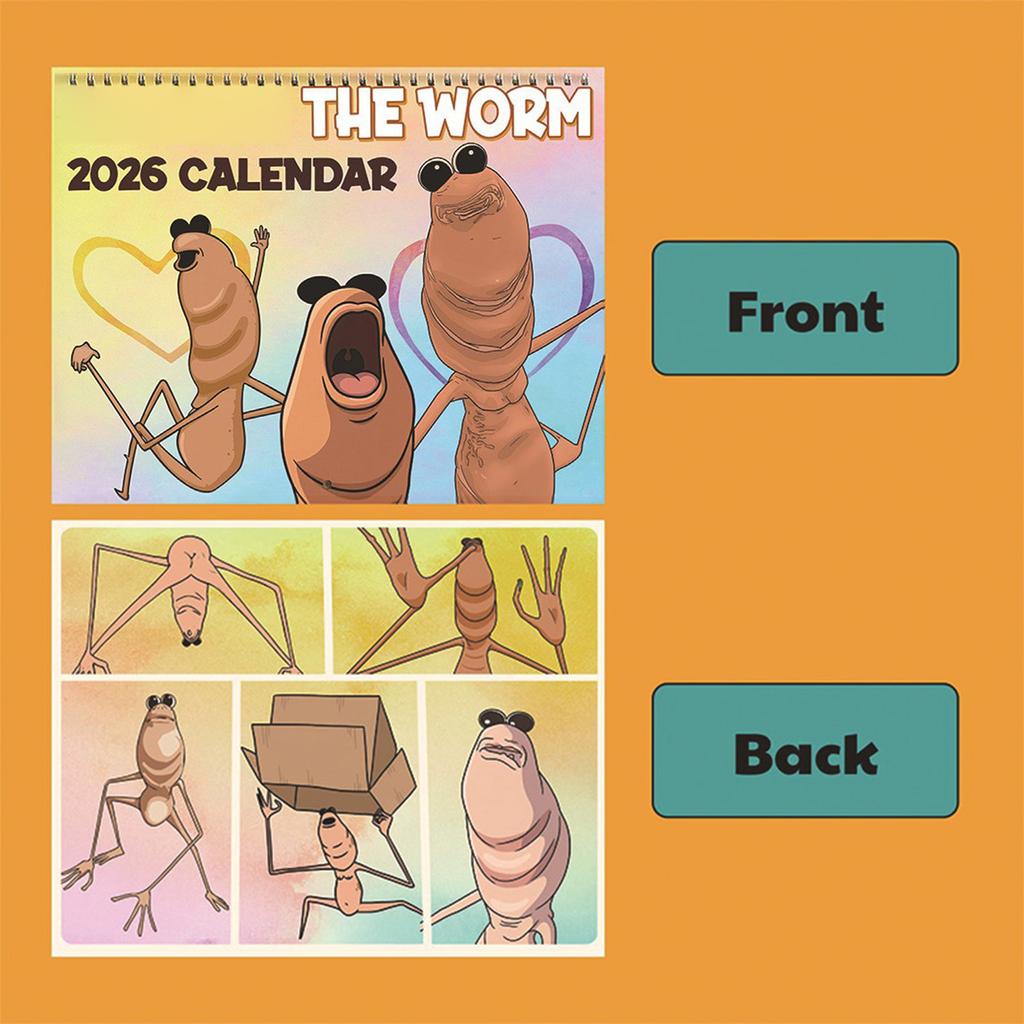 Kalendarz Robak 2026, Ciekawy Kalendarz, Prezent na Szczęśliwego Nowego Roku, Świąt Bożego Narodzenia, Ozdoba Kalendarza Biurkowego