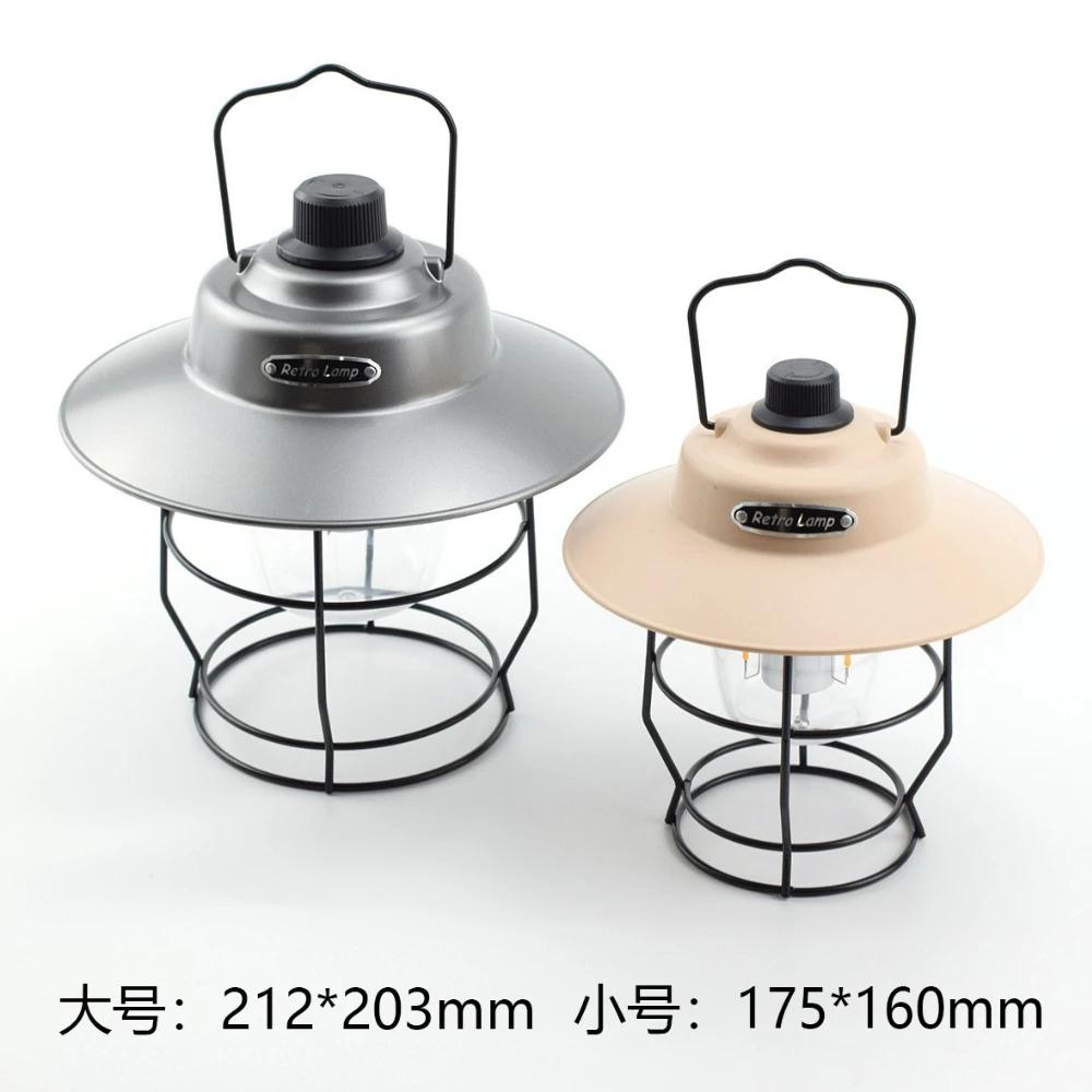 Vintage LED Camping Lantern Battery Powered Portable Waterproof for Camping Emergency Home Power Outages Indoor Outdoor