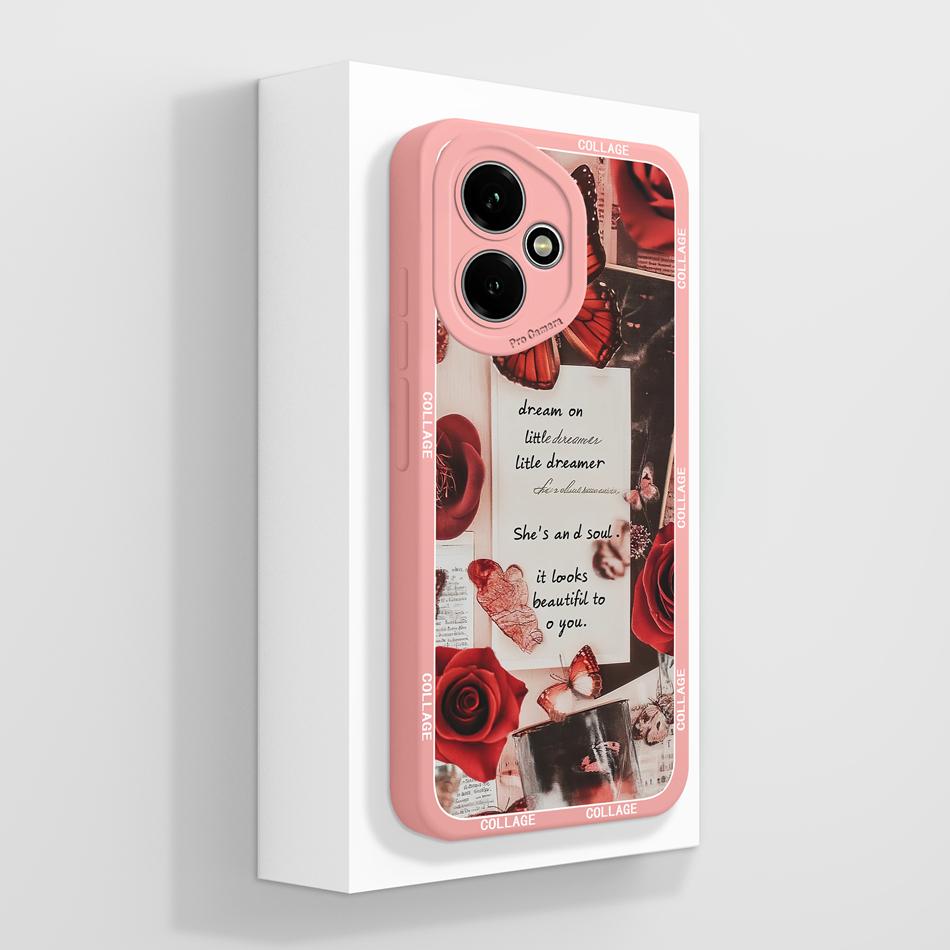 For Honor 400 Lite Case For Honor 400 Pro 5G Painted Flower Back Cover Full Protection Soft Funda Liquid Silicone Phone Housing