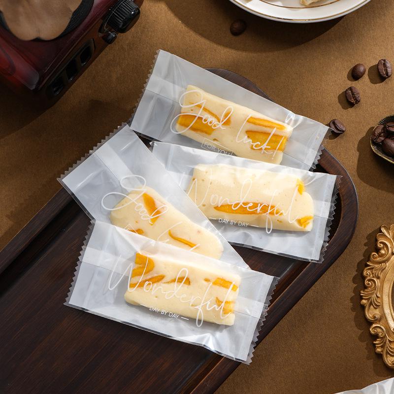 Handmade Transparent Cake Bag for Strawberry Mango Frosted Treats and Nougat Toffee.