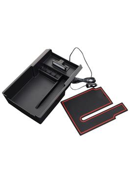200 Series Hiace Center Console Tray with USB Charging Fast LED Sensor Light with and 9th Generation Storage Tray Port, Charging, (Compatible 1st,