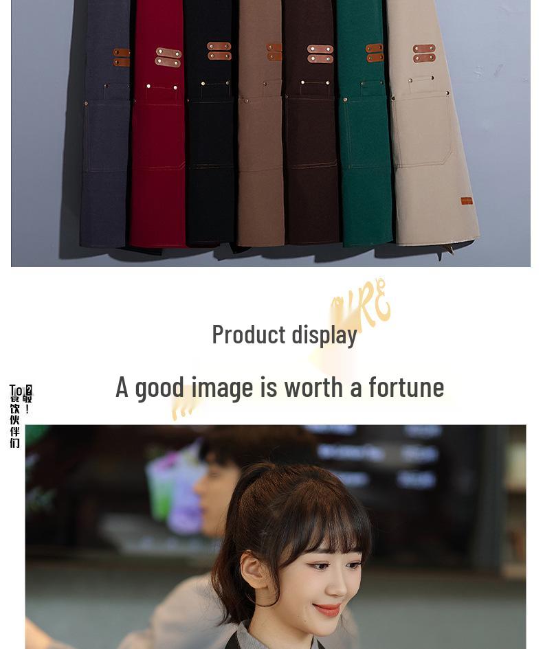 Waterproof Hanging Neck Canvas Apron - Custom Printed for Kitchens, Coffee Shops, Gardening – Stain-Resistant Waist Apron for Women